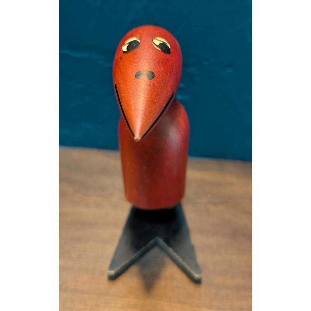 Vintage MCM Counter Balanced Wooden Dodo Bird Pen Holder